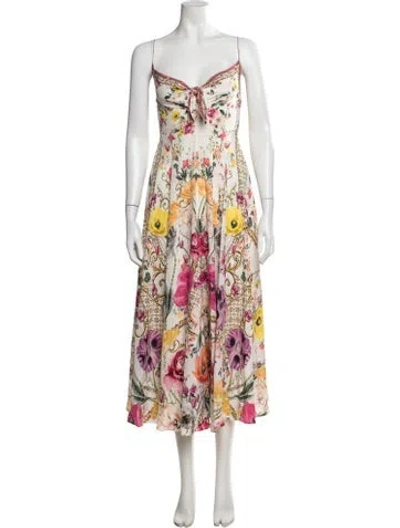 Pre-owned Camilla Floral Print Midi Length Dress In Multicolor