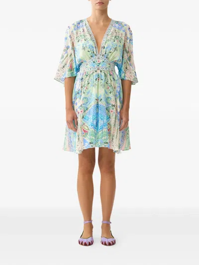 Camilla Floral-print Mini Dress In Multi