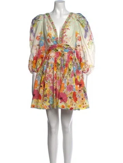Pre-owned Camilla Floral Print Mini Dress In Pink