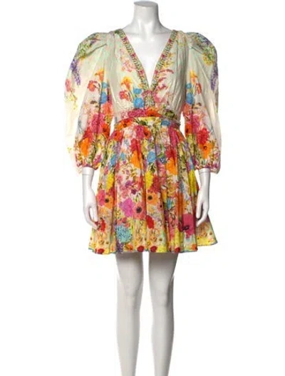 Pre-owned Camilla Floral Print Mini Dress In Pink