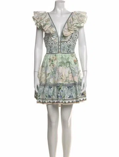 Pre-owned Camilla Floral Print Mini Dress W/ Tags In Blue