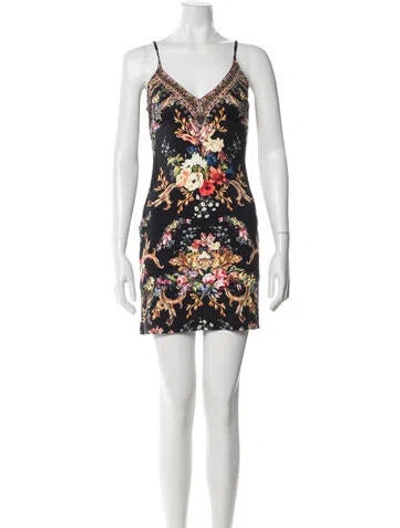Pre-owned Camilla Floral Print Mini Dress W/ Tags In White