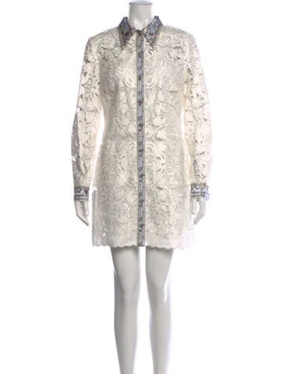 Pre-owned Camilla Floral Print Mini Dress W/ Tags In White
