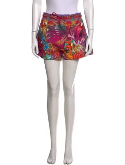 Pre-owned Camilla Floral Print Mini Shorts In Blue