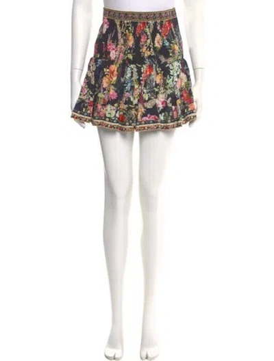 Pre-owned Camilla Floral Print Mini Skirt In Blue