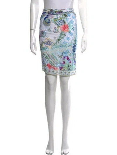 Pre-owned Camilla Floral Print Mini Skirt In Blue