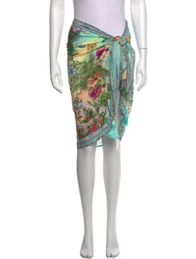 Pre-owned Camilla Floral Print Mini Skirt In Neutrals