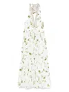 Camilla Botanical Utopia Tiered Organic Cotton Halter Maxi Dress In White