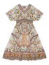 Camilla Floral-print Shirred-waist Dress In Multi