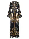 Camilla Floral-print Shirring Detail Dress In Black