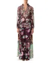 Camilla Floral Print Silk Blouse In Brown