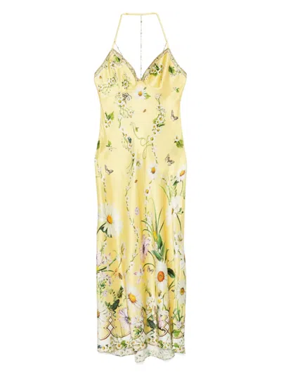CAMILLA FLORAL-PRINT SILK DRESS
