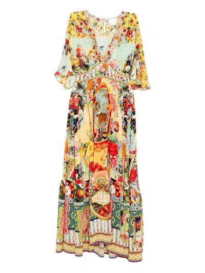 Camilla Floral-print Silk Dress In Multi