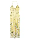 Camilla Chain Detail Bias Cut Silk Charmeuse Slipdress In Multi