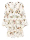 Camilla Floral-print Silk Dress In White