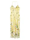 Camilla Chain Detail Bias Cut Silk Charmeuse Slipdress In Yellow