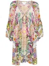 Camilla Floral-print Silk Midi Dress In Neutrals