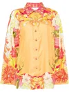 Camilla The Flower Child Society Silk Blouse In Orange