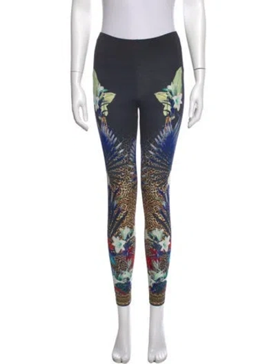 Pre-owned Camilla Floral Print Skinny Leg Pants W/ Tags In Blue