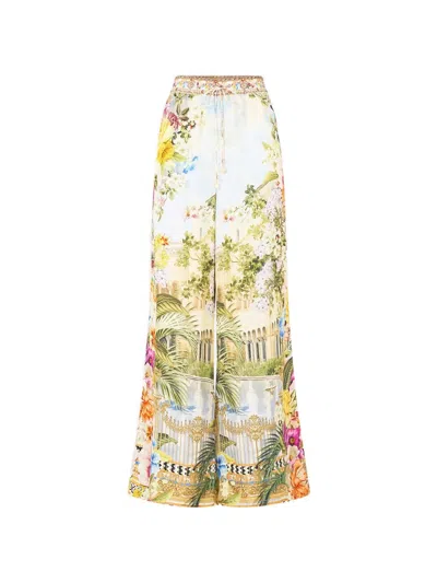 Camilla Floral Print Straight-leg Trousers In Multi