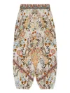 Camilla Floral-print Trousers In Neutral