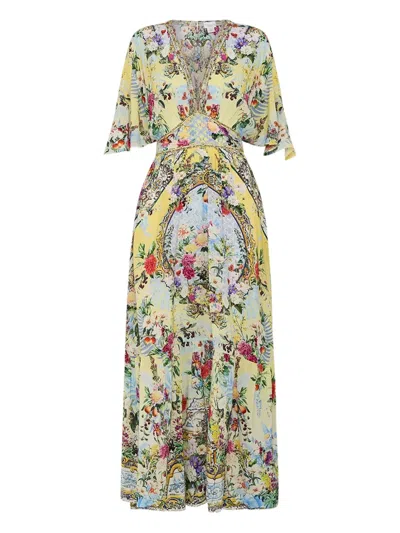 Camilla Floral-print V-neck Maxi Dress In Multi