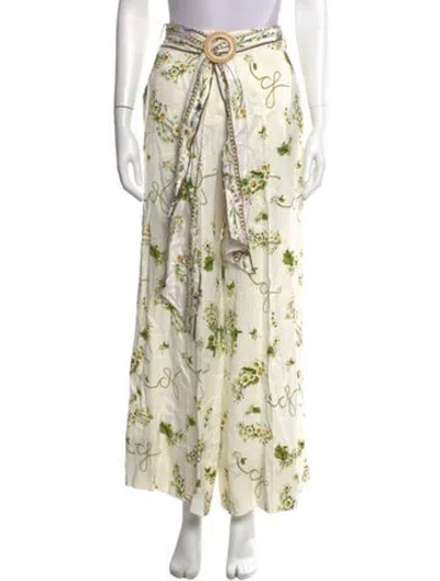 Pre-owned Camilla Floral Print Wide Leg Pants In Neutral