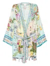 Camilla Floral-print Wrap Cape In Multi