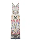Camilla Monserate Magic Crystal-embellished Floral-print Linen Maxi Dress In Neutrals