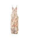 Camilla Lace-trimmed Ruffled Floral-print Silk-chiffon Maxi Dress In Multi