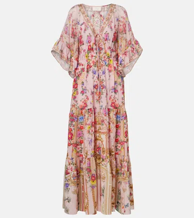 Camilla Floral Silk Maxi Dress In Multi