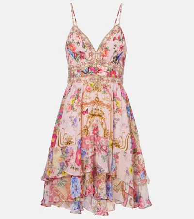 Camilla Floral Silk Minidress In Multi