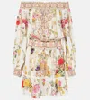 Camilla Silk Off-the-shoulder Mini Dress In White