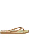 Camilla Floral Stud Flip-flops In Brown
