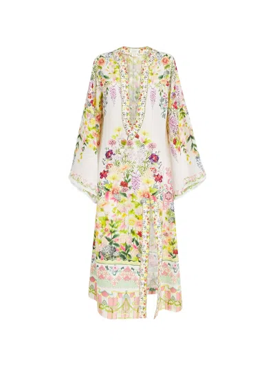 Camilla Floral-print Crystal-embellished Dress In Black
