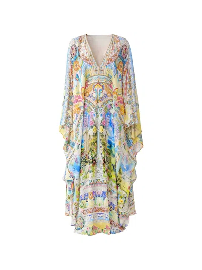 Camilla Floral-print Kaftan In Multi