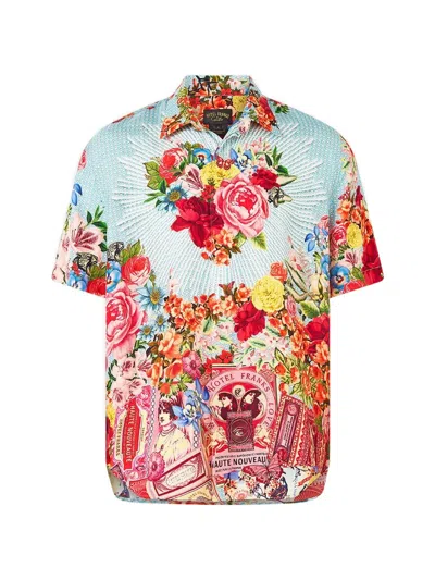 Camilla Floral-print Shirt In Blue