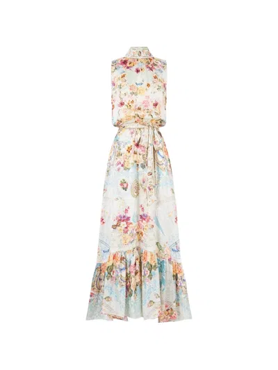 Camilla Necktie Dress With Elasticated Waist A Taste For Lace In Multi