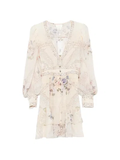 Camilla Floral-print Silk Mini Dress In Multi