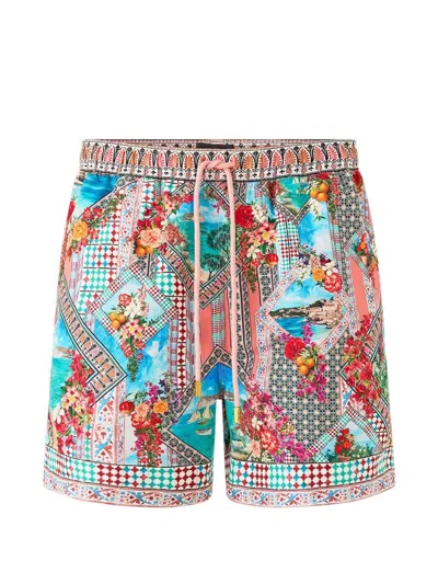 Camilla Floral-print Swim Shorts In Blue