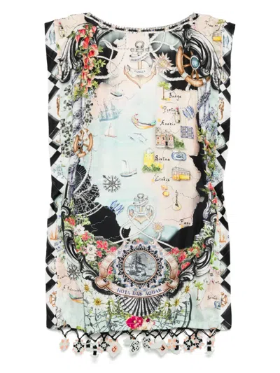 Camilla Folk Afloat Mini Dress In Black