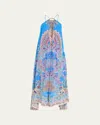 Camilla Footsteps In Folklore Gathered Maxi Dress In Multi
