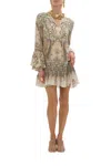 Camilla Frill Hem Long Sleeve Dress The Throne Room In Multi