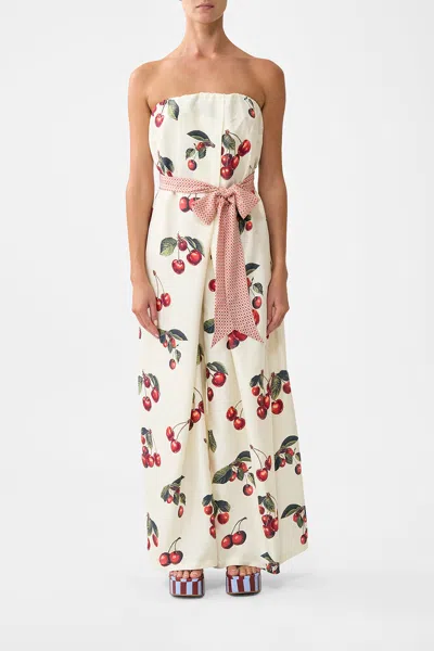 Camilla Front Pleat Strapless Jumpsuit Notes From The Road In White