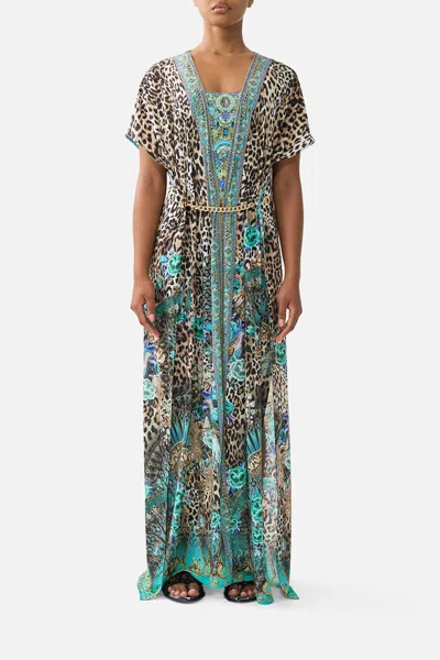 Camilla Front Split Beach Maxi Dress W Chain Flamenco Euphoria In Multi