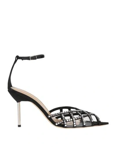 Camilla Gabrieli Woman Sandals Black Size 8 Textile Fibers