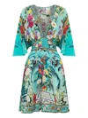 Camilla Gardens Of Queluz Floral-print V-neck Dress In Multi