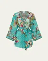 Camilla Gardens Of Queluz Short Kimono Coverup In Gardens Of Queluz