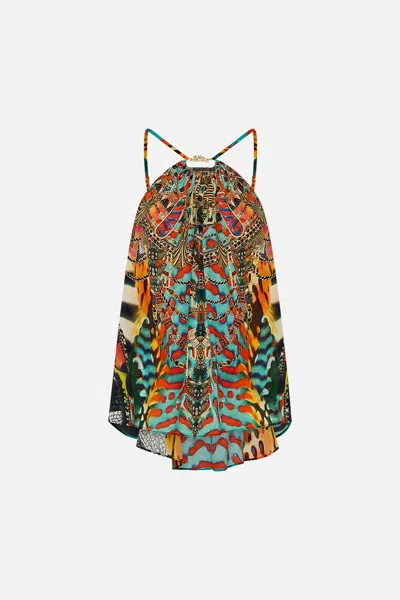 Camilla Gather Neck Hardware Top Desert Visions In Multi