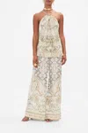 Camilla Gather Neck Hardware Top In Ivory Tower Tales In Multi